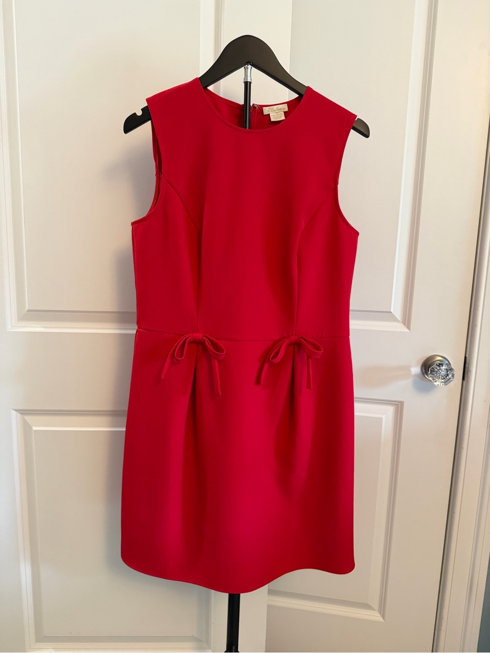 Shoshanna Women's Sleeveless Red Sheath Dress with Waist Ties